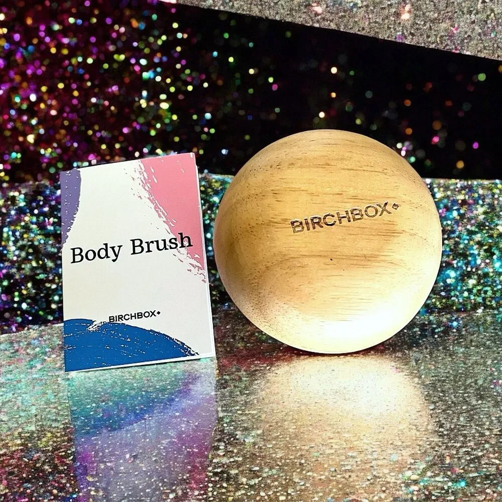 Birchbox Wooden Body Brush with Birchbox Logo New In Package
